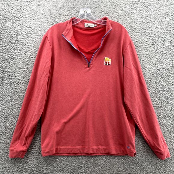 Peter Millar Sweater M Red Golf 1/4 Zip Seaside Mock Neck Pullover Utah Jazz Men - Picture 6 of 11